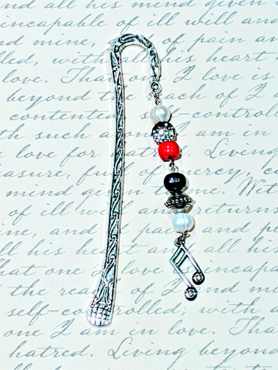 Silver Musical Notes Bookmark