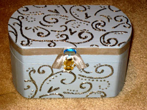 Blue Silver Swirls Box