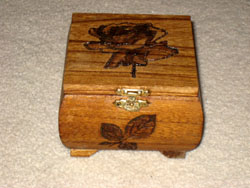 Woodburnt Rose Box