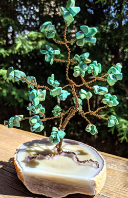 Turquoise Howlite Gemstone Tree