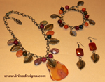 Agate Leaves jewellery set