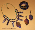 Amethyst Leaves jewellery set