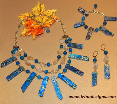 Autumn Sky necklace, bracelet and earrings