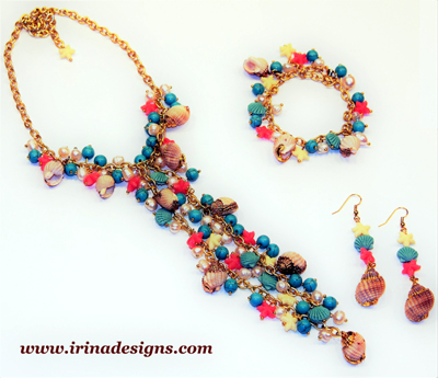 Beach Dream necklace, bracelet and earrings