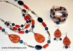 Blue & Coral Fantasy jewellery set