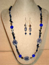 Blue China Necklace & Earrings