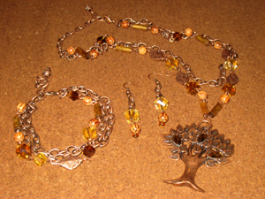 Copper Tree jewellery set