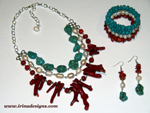 Coral Turquoise Fantasy jewellery set