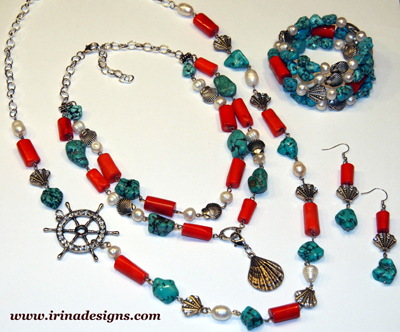 Corals & Shells jewellery set