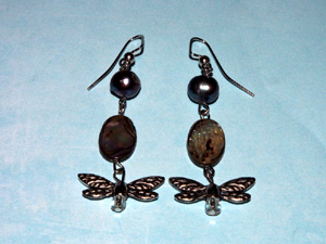 Abalone Dragonfly earrings