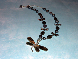 Abalone Dragonfly necklace