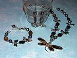 Abalone Dragonfly jewellery set