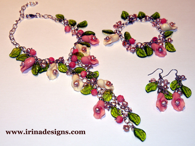 Monet Lilies II jewellery set