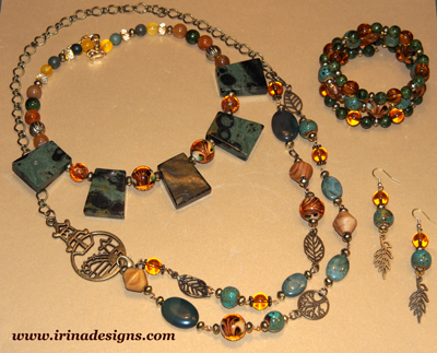 Forest Amber jewellery set