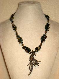Jade Bird of Paradise Necklace