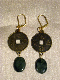 Jade Coin Earrings