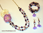 Mauve Dream Flower jewellery set
