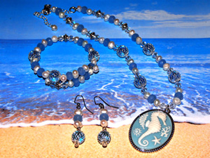 Ocean Cameo Jewellery Set