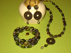Oriental Dream necklace, bracelet and earrings