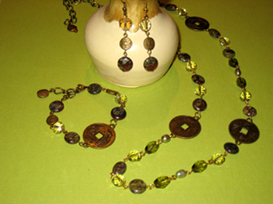 Oriental Princess necklace, bracelet and earrings