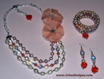 Peach Blossoms jewellery set