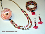 Peach Flower jewellery set