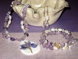 Pearl Iris Necklace, Bracelet & Earrings