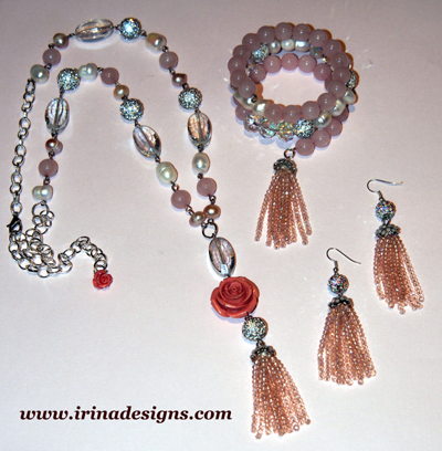 Rose Tassel Elegance Jewellery Set