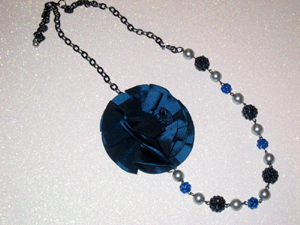 Royal Blue Flower Necklace