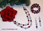 Ruby Snow Flower jewellery set