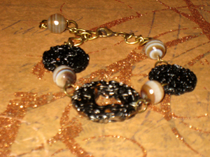 Sardonyx and Metallic Circles Bracelet