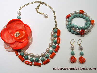 Spring Dream necklace, bracelet and earrings