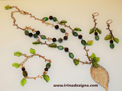 Spring Fantasy necklace, bracelet and earrings
