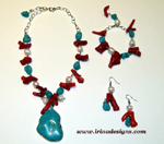 Turquoise Coral Muse jewellery set