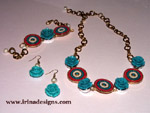 Turquoise Roses jewellery set
