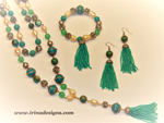 Turquoise Tassel jewellery set