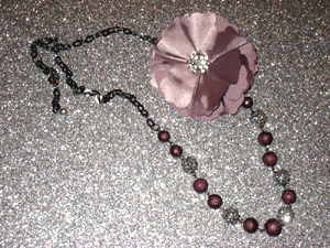 Violets & Rhinestones Necklace
