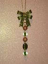 Gold & Green Bow Ornament