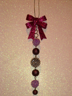 Silver & Purple Bow Ornament