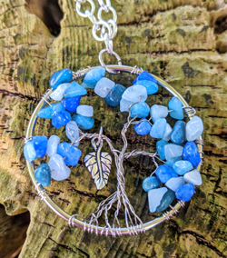 Aqua Quartz Tree of Life pendant