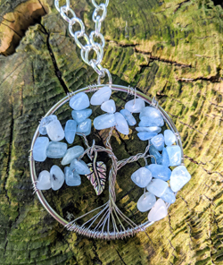 Aquamarine Tree of Life pendant