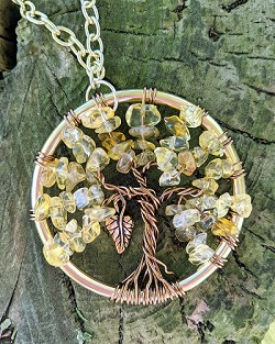 Citrine tree of life pendant
