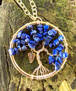 Lapis Tree of Life pendant