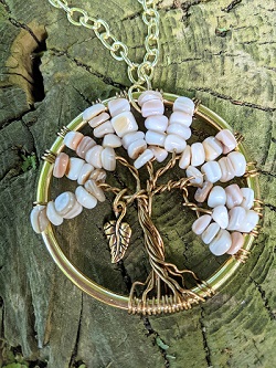Shell tree of life pendant