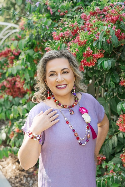 Ladybug Garden jewelry set on a model