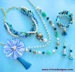Blue Flower jewelry set