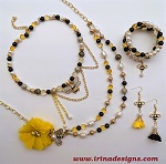 Golden Bee Garden jewelry set