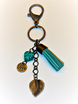 Turquoise Tassel Keychain