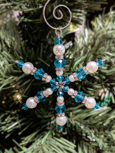 Aquamarine Snowflake Ornament