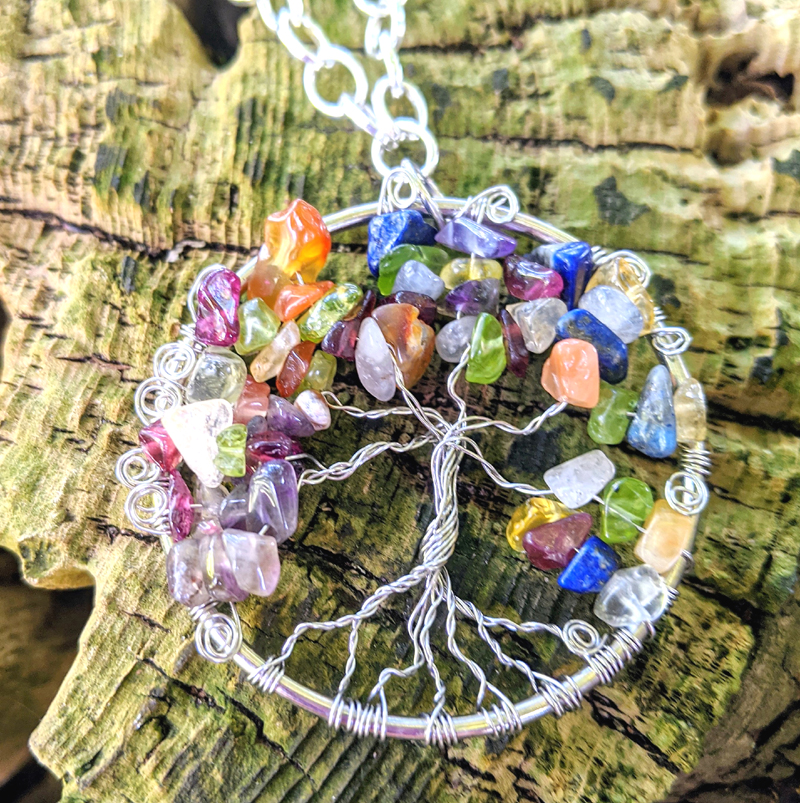 Chakra Tree of Life Pendant Approx 2 Inch Diameter | Gem Center USA INC